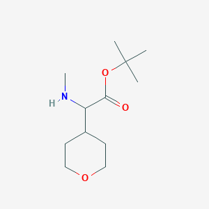 molecular formula C12H23NO3 B2590689 Tert-butyl 2-(methylamino)-2-(oxan-4-yl)acetate CAS No. 2248260-71-9
