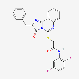 molecular formula C25H18F2N4O2S B2590700 2-((2-benzyl-3-oxo-2,3-dihydroimidazo[1,2-c]quinazolin-5-yl)thio)-N-(2,5-difluorophenyl)acetamide CAS No. 1053085-02-1