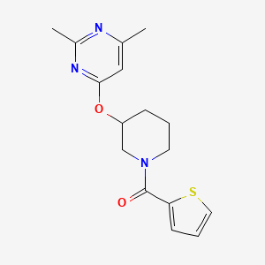 molecular formula C16H19N3O2S B2590706 (3-((2,6-Dimethylpyrimidin-4-yl)oxy)piperidin-1-yl)(thiophen-2-yl)methanone CAS No. 2034472-70-1
