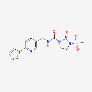 molecular formula C15H16N4O5S B2590709 N-((6-(呋喃-3-基)吡啶-3-基)甲基)-3-(甲磺酰)-2-氧代咪唑烷-1-甲酸酰胺 CAS No. 2034383-15-6