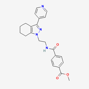 molecular formula C23H24N4O3 B2590710 methyl 4-((2-(3-(pyridin-4-yl)-4,5,6,7-tetrahydro-1H-indazol-1-yl)ethyl)carbamoyl)benzoate CAS No. 1798027-79-8