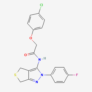 molecular formula C19H15ClFN3O2S B2590713 2-(4-chlorophenoxy)-N-(2-(4-fluorophenyl)-4,6-dihydro-2H-thieno[3,4-c]pyrazol-3-yl)acetamide CAS No. 450343-37-0