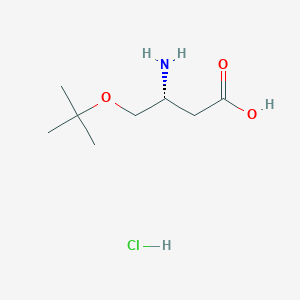 molecular formula C8H18ClNO3 B2590715 (3R)-3-Amino-4-[(2-methylpropan-2-yl)oxy]butanoic acid;hydrochloride CAS No. 2287247-68-9