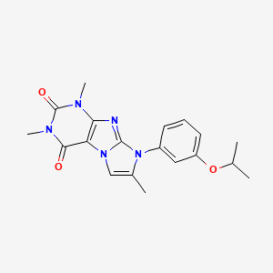 molecular formula C19H21N5O3 B2590718 8-(3-isopropoxyphenyl)-1,3,7-trimethyl-1H-imidazo[2,1-f]purine-2,4(3H,8H)-dione CAS No. 959245-70-6