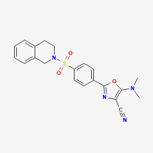 molecular formula C21H20N4O3S B2590722 5-(dimethylamino)-2-[4-(1,2,3,4-tetrahydroisoquinoline-2-sulfonyl)phenyl]-1,3-oxazole-4-carbonitrile CAS No. 941003-52-7