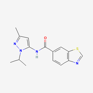 molecular formula C15H16N4OS B2590724 N-(1-isopropyl-3-methyl-1H-pyrazol-5-yl)benzo[d]thiazole-6-carboxamide CAS No. 1172839-25-6