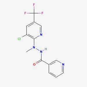 molecular formula C13H10ClF3N4O B2590730 N'-[3-chloro-5-(trifluoromethyl)pyridin-2-yl]-N'-methylpyridine-3-carbohydrazide CAS No. 1024115-40-9