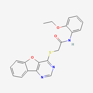 molecular formula C20H17N3O3S B2590736 2-(4-benzofuro[3,2-d]pyrimidinylthio)-N-(2-ethoxyphenyl)acetamide CAS No. 851130-41-1