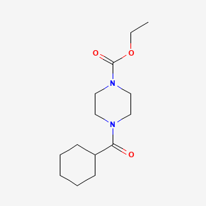 molecular formula C14H24N2O3 B2590738 Ethyl 4-(cyclohexylcarbonyl)piperazinecarboxylate CAS No. 676334-70-6