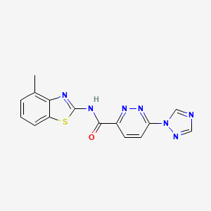 molecular formula C15H11N7OS B2590741 N-(4-methyl-1,3-benzothiazol-2-yl)-6-(1H-1,2,4-triazol-1-yl)pyridazine-3-carboxamide CAS No. 1448124-42-2