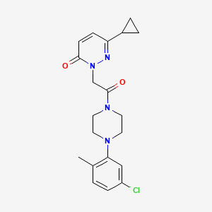 molecular formula C20H23ClN4O2 B2590745 2-(2-(4-(5-chloro-2-methylphenyl)piperazin-1-yl)-2-oxoethyl)-6-cyclopropylpyridazin-3(2H)-one CAS No. 2034425-09-5