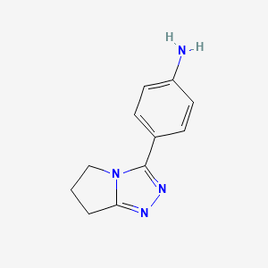 molecular formula C11H12N4 B2590747 4-{5H,6H,7H-pyrrolo[2,1-c][1,2,4]triazol-3-yl}aniline CAS No. 950094-59-4