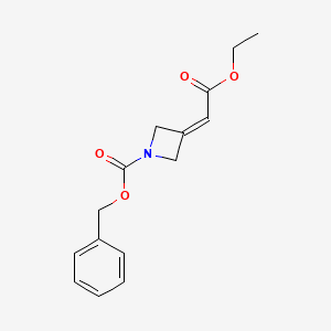 molecular formula C15H17NO4 B2590760 Benzyl 3-(2-ethoxy-2-oxoethylidene)azetidine-1-carboxylate CAS No. 1935971-61-1
