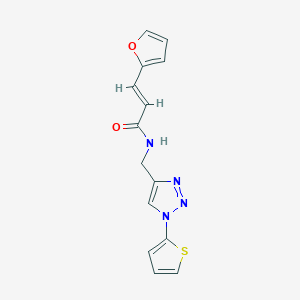 (E)-3-(furan-2-yl)-N-((1-(thiophen-2-yl)-1H-1,2,3-triazol-4-yl)methyl)acrylamide