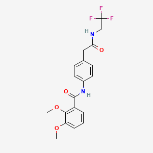 molecular formula C19H19F3N2O4 B2590767 2,3-dimethoxy-N-(4-{[(2,2,2-trifluoroethyl)carbamoyl]methyl}phenyl)benzamide CAS No. 1235118-07-6