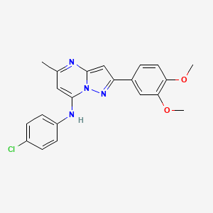 molecular formula C21H19ClN4O2 B2590771 N-(4-chlorophenyl)-2-(3,4-dimethoxyphenyl)-5-methylpyrazolo[1,5-a]pyrimidin-7-amine CAS No. 950345-64-9