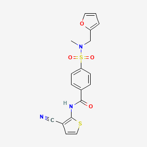 molecular formula C18H15N3O4S2 B2590774 N-(3-cyanothiophen-2-yl)-4-{[(furan-2-yl)methyl](methyl)sulfamoyl}benzamide CAS No. 899983-01-8