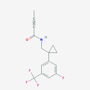 molecular formula C15H13F4NO B2590777 N-({1-[3-fluoro-5-(trifluoromethyl)phenyl]cyclopropyl}methyl)but-2-ynamide CAS No. 2411274-53-6