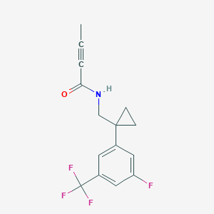 molecular formula C15H13F4NO B2590777 N-[[1-[3-Fluoro-5-(trifluoromethyl)phenyl]cyclopropyl]methyl]but-2-ynamide CAS No. 2411274-53-6