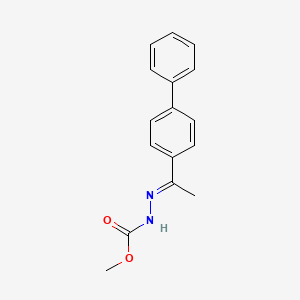 molecular formula C16H16N2O2 B2590780 methyl (2E)-2-[1-(biphenyl-4-yl)ethylidene]hydrazinecarboxylate CAS No. 273216-72-1