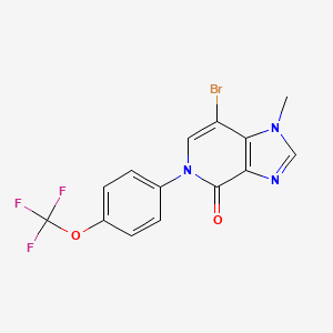 B2590782 7-bromo-1-methyl-5-(4-(trifluoromethoxy)phenyl)-1H-imidazo[4,5-c]pyridin-4(5H)-one CAS No. 1590410-31-3
