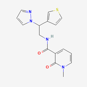 molecular formula C16H16N4O2S B2590784 N-(2-(1H-pyrazol-1-yl)-2-(thiophen-3-yl)ethyl)-1-methyl-2-oxo-1,2-dihydropyridine-3-carboxamide CAS No. 2034493-06-4