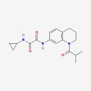 molecular formula C18H23N3O3 B2590786 N1-cyclopropyl-N2-(1-isobutyryl-1,2,3,4-tetrahydroquinolin-7-yl)oxalamide CAS No. 941940-17-6