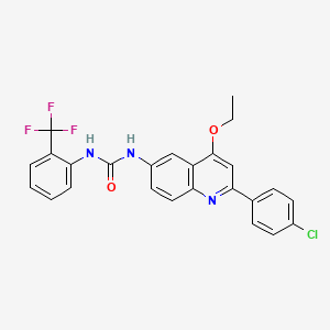 molecular formula C25H19ClF3N3O2 B2590787 1-[2-(4-Chlorophenyl)-4-ethoxyquinolin-6-yl]-3-[2-(trifluoromethyl)phenyl]urea CAS No. 1116059-82-5