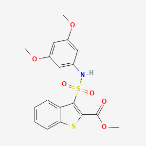 molecular formula C18H17NO6S2 B2590792 Methyl 3-[(3,5-dimethoxyphenyl)sulfamoyl]-1-benzothiophene-2-carboxylate CAS No. 899978-05-3