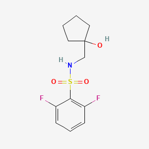 B2590793 2,6-difluoro-N-((1-hydroxycyclopentyl)methyl)benzenesulfonamide CAS No. 1235266-56-4