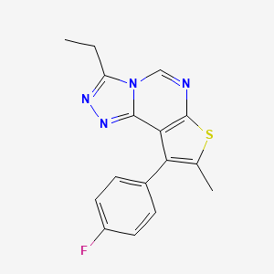 molecular formula C16H13FN4S B2590794 3-Ethyl-9-(4-fluorophenyl)-8-methylthieno[3,2-e][1,2,4]triazolo[4,3-c]pyrimidine CAS No. 442865-49-8