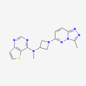 molecular formula C16H16N8S B2590795 N-methyl-1-{3-methyl-[1,2,4]triazolo[4,3-b]pyridazin-6-yl}-N-{thieno[3,2-d]pyrimidin-4-yl}azetidin-3-amine CAS No. 2200354-99-8