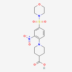molecular formula C16H21N3O7S B2590797 1-[4-(Morpholine-4-sulfonyl)-2-nitrophenyl]piperidine-4-carboxylic acid CAS No. 726151-51-5
