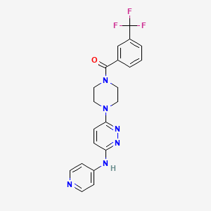 molecular formula C21H19F3N6O B2590798 (4-(6-(Pyridin-4-ylamino)pyridazin-3-yl)piperazin-1-yl)(3-(trifluoromethyl)phenyl)methanone CAS No. 1021073-51-7
