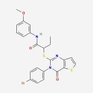 2-((3-(4-bromophenyl)-4-oxo-3,4-dihydrothieno[3,2-d]pyrimidin-2-yl)thio)-N-(3-methoxyphenyl)butanamide