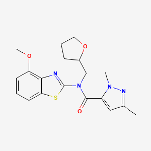 N-(4-methoxybenzo[d]thiazol-2-yl)-1,3-dimethyl-N-((tetrahydrofuran-2-yl)methyl)-1H-pyrazole-5-carboxamide