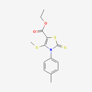 Ethyl 3-(4-methylphenyl)-4-(methylsulfanyl)-2-thioxo-2,3-dihydro-1,3-thiazole-5-carboxylate