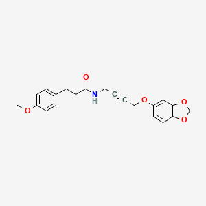 molecular formula C21H21NO5 B2590807 N-(4-(benzo[d][1,3]dioxol-5-yloxy)but-2-yn-1-yl)-3-(4-methoxyphenyl)propanamide CAS No. 1428362-43-9