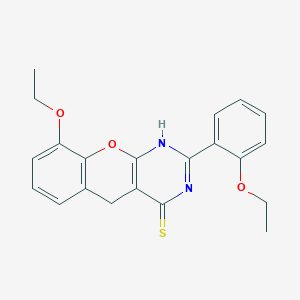 molecular formula C21H20N2O3S B2590808 9-ethoxy-2-(2-ethoxyphenyl)-3H-chromeno[2,3-d]pyrimidine-4(5H)-thione CAS No. 950397-01-0