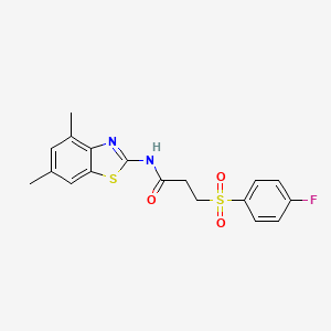 N-(4,6-dimethylbenzo[d]thiazol-2-yl)-3-((4-fluorophenyl)sulfonyl)propanamide