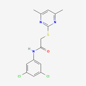 molecular formula C14H13Cl2N3OS B2590824 N-(3,5-Dichlorophenyl)-2-((4,6-dimethylpyrimidin-2-yl)thio)acetamide CAS No. 306730-43-8