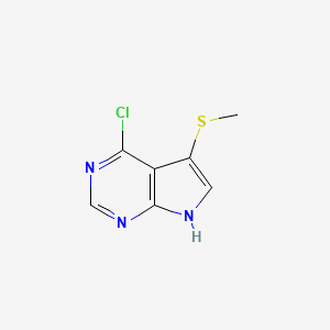 molecular formula C7H6ClN3S B2590827 4-Chloro-5-(methylsulfanyl)-7H-pyrrolo[2,3-D]pyrimidine CAS No. 144927-56-0