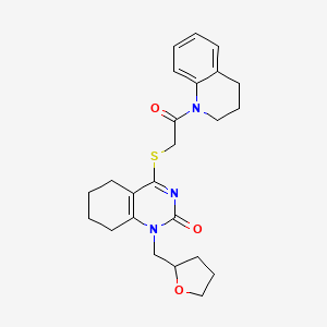 4-((2-(3,4-dihydroquinolin-1(2H)-yl)-2-oxoethyl)thio)-1-((tetrahydrofuran-2-yl)methyl)-5,6,7,8-tetrahydroquinazolin-2(1H)-one