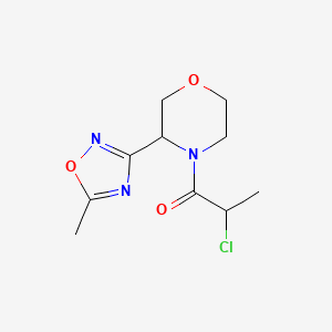 molecular formula C10H14ClN3O3 B2590839 2-Chloro-1-[3-(5-methyl-1,2,4-oxadiazol-3-yl)morpholin-4-yl]propan-1-one CAS No. 2411294-53-4