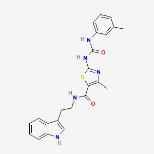 N-(2-(1H-indol-3-yl)ethyl)-4-methyl-2-(3-(m-tolyl)ureido)thiazole-5-carboxamide