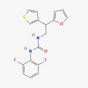 molecular formula C17H14F2N2O2S B2590844 1-(2,6-Difluorophenyl)-3-[2-(furan-2-yl)-2-(thiophen-3-yl)ethyl]urea CAS No. 2097934-54-6