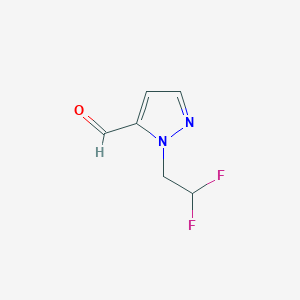 molecular formula C6H6F2N2O B2590855 1-(2,2-Difluoroethyl)-1H-pyrazole-5-carbaldehyde CAS No. 1783782-61-5