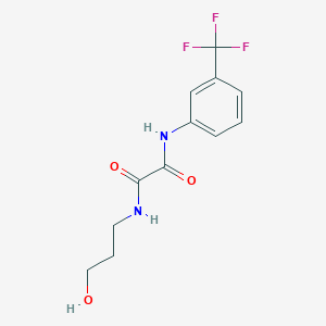 molecular formula C12H13F3N2O3 B2590857 N-(3-hydroxypropyl)-N'-[3-(trifluoromethyl)phenyl]ethanediamide CAS No. 330990-97-1