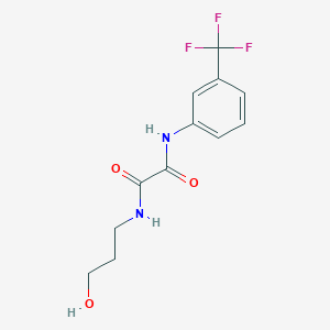 molecular formula C12H13F3N2O3 B2590857 N-(3-hydroxypropyl)-N'-[3-(trifluoromethyl)phenyl]oxamide CAS No. 330990-97-1
