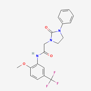 molecular formula C19H18F3N3O3 B2590860 N-[2-methoxy-5-(trifluoromethyl)phenyl]-2-(2-oxo-3-phenylimidazolidin-1-yl)acetamide CAS No. 1286697-03-7
